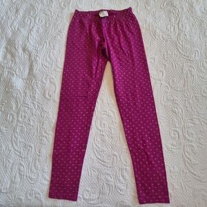 Crazy 8 girls size 14 or XL pull on pants purple with gold dots, VGUC